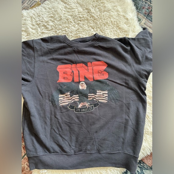 NWOT Anine BING Vintage eagle washed cotton Sweatshirt (Size large) - Picture 8 of 10